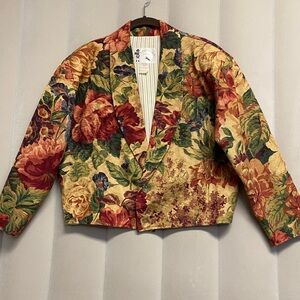 Vintage My Boyfriend’s Back Women’s Blazer Jacket One Size Floral Cropped